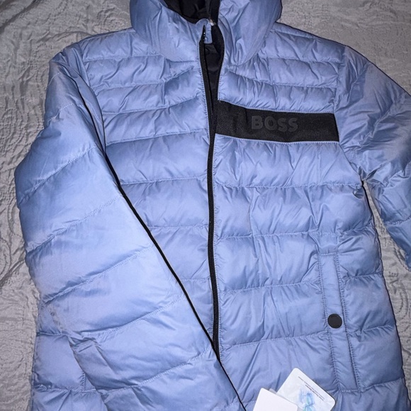 Boss Kids Puffer Jacket - Black with Light Blue Accents - Picture 2 of 3